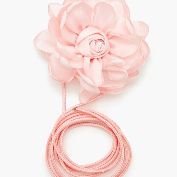 Beautiful Pink Floral design Cord Fashion Hair Tie - Picture 1 of 4